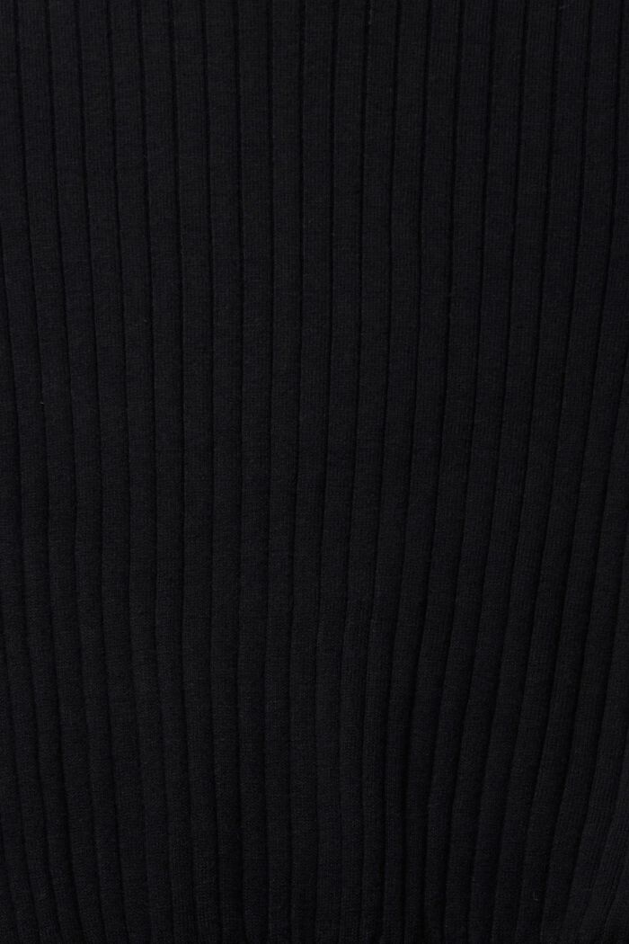 Sweter z prążkowanej dzianiny, BLACK, detail image number 1