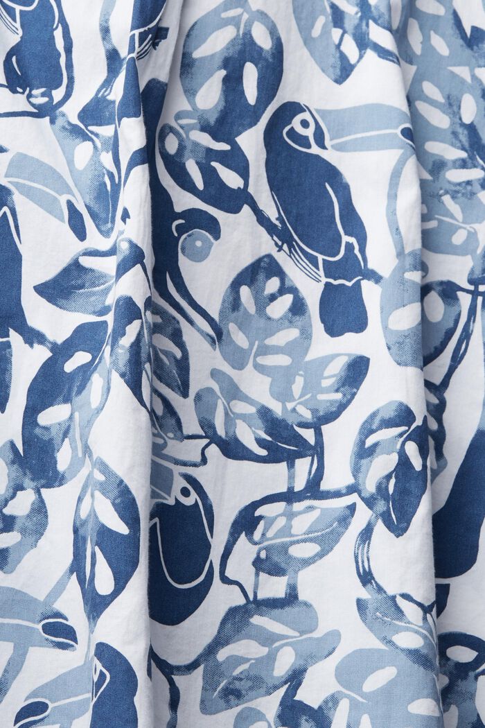 Koszula z krótkim rękawem i tropikalnym nadrukiem, 100% bawełny, BLUE, detail image number 5