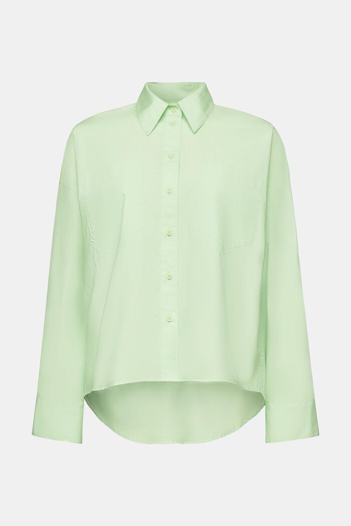 Koszula z bawełnianej popeliny na guziki, LIGHT GREEN, detail image number 5