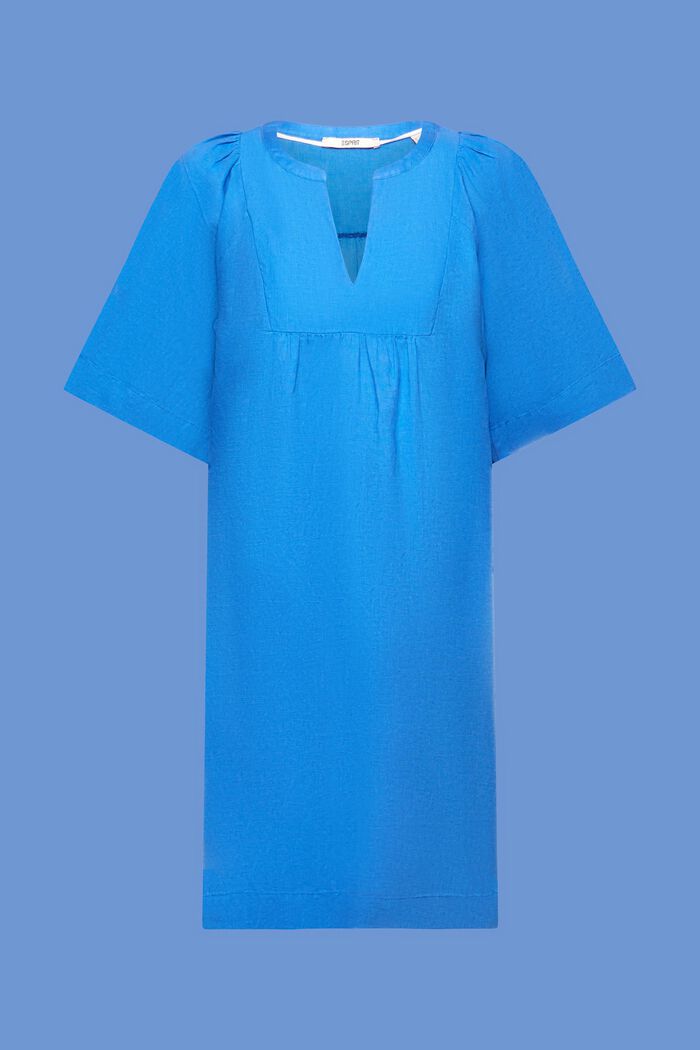 Sukienka mini, mieszanka bawełny i lnu, BRIGHT BLUE, detail image number 6