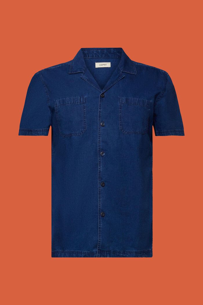 Koszula dżinsowa z krótkim rękawem, 100% bawełny, BLUE DARK WASHED, detail image number 7