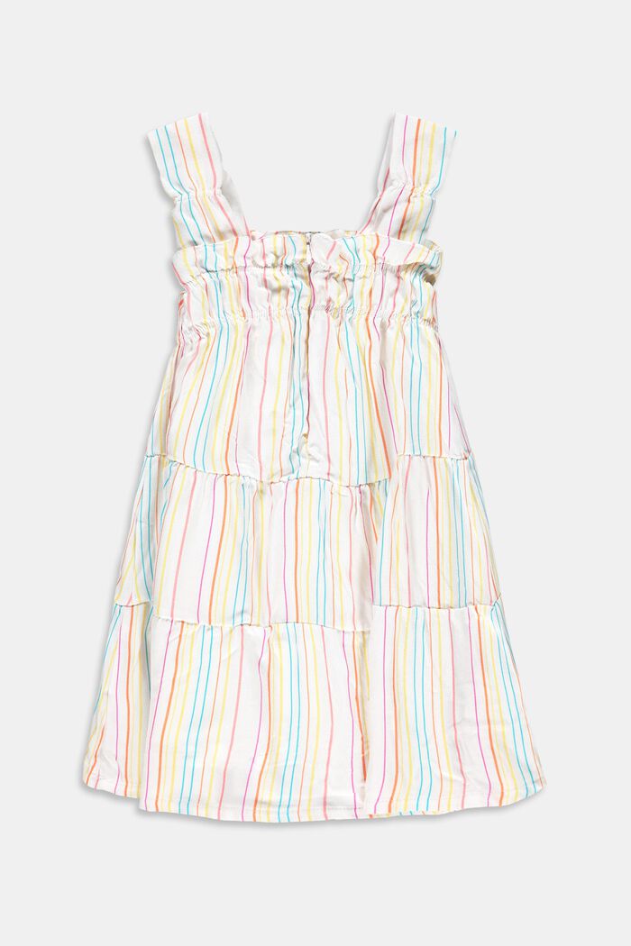 Sukienka z falbanami w kolorowe paski