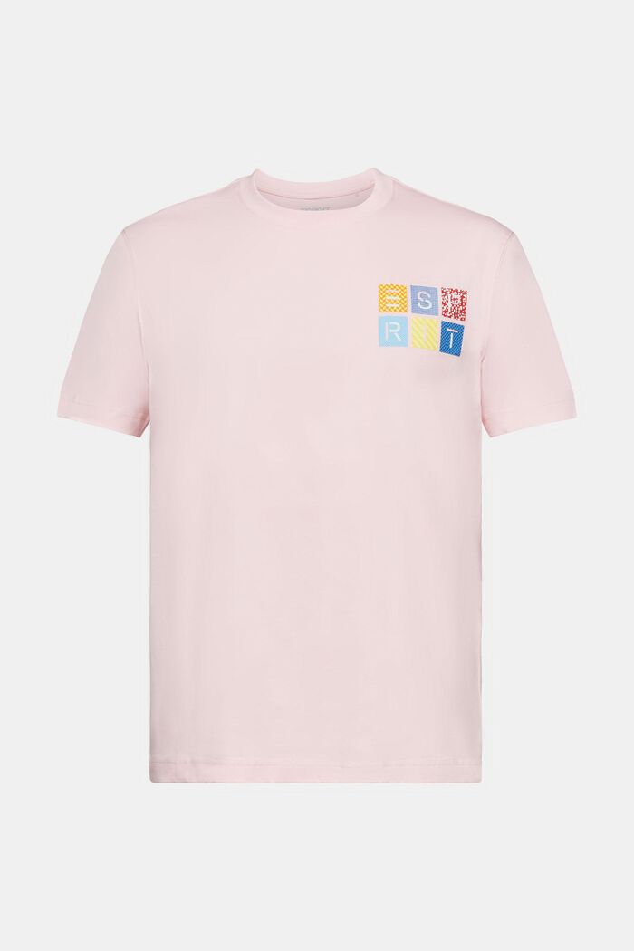 Logowany T-shirt z bawełnianego dżerseju, PASTEL PINK, detail image number 6