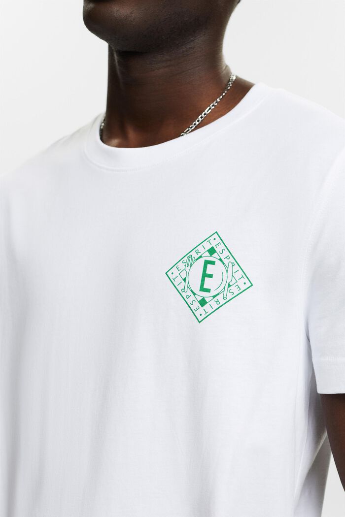 Logowany T-shirt z bawełnianego dżerseju, WHITE, detail image number 2