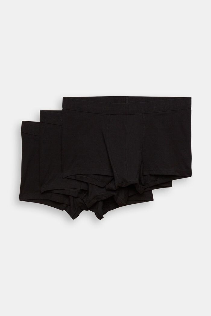 Krótkie męskie szorty z elastycznej bawełny, wielopak, BLACK, detail image number 1