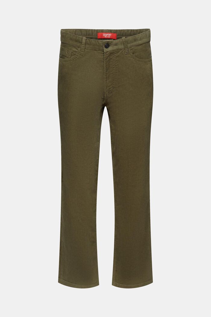 Sztruksowe spodnie, straight fit, KHAKI GREEN, detail image number 6