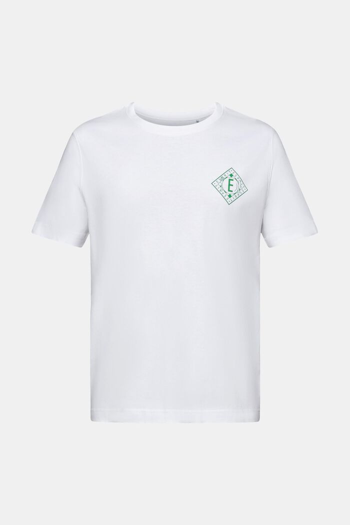 Logowany T-shirt z bawełnianego dżerseju, WHITE, detail image number 5