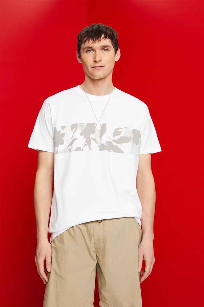 T-shirt z nadrukiem z przodu, 100% bawełny, WHITE, detail image number 0