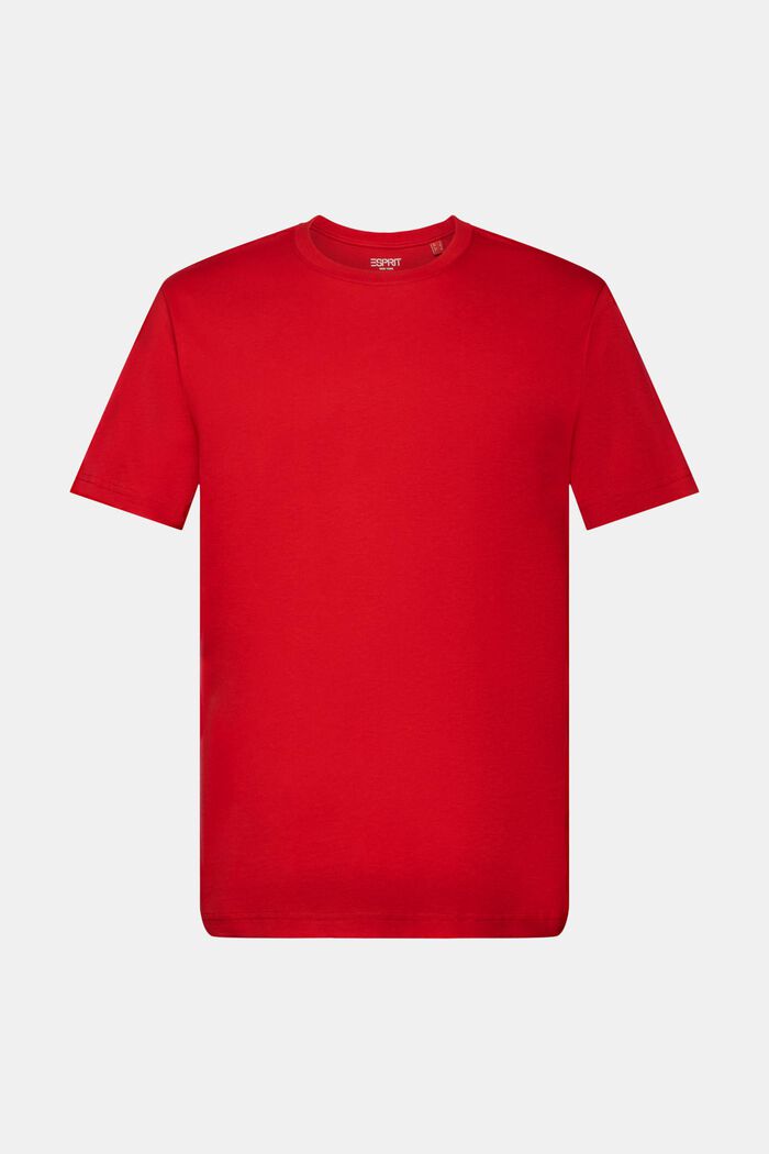 T-shirt z dżerseju z bawełny pima, DARK RED, detail image number 6