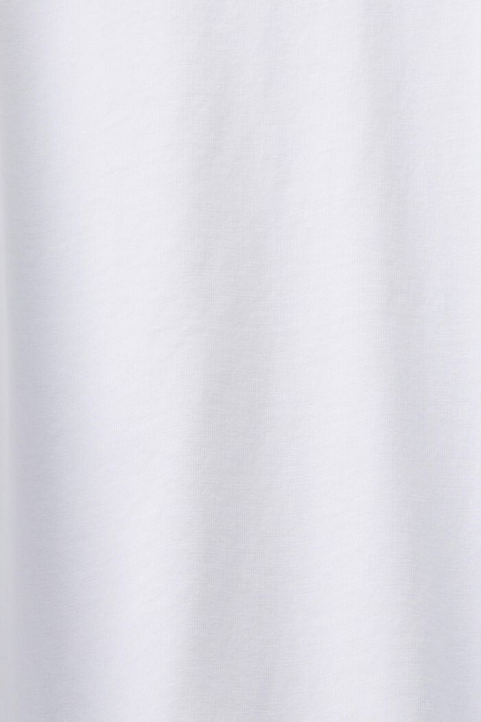 T-shirt z dekoltem w serek z organicznej bawełny, WHITE, detail image number 5