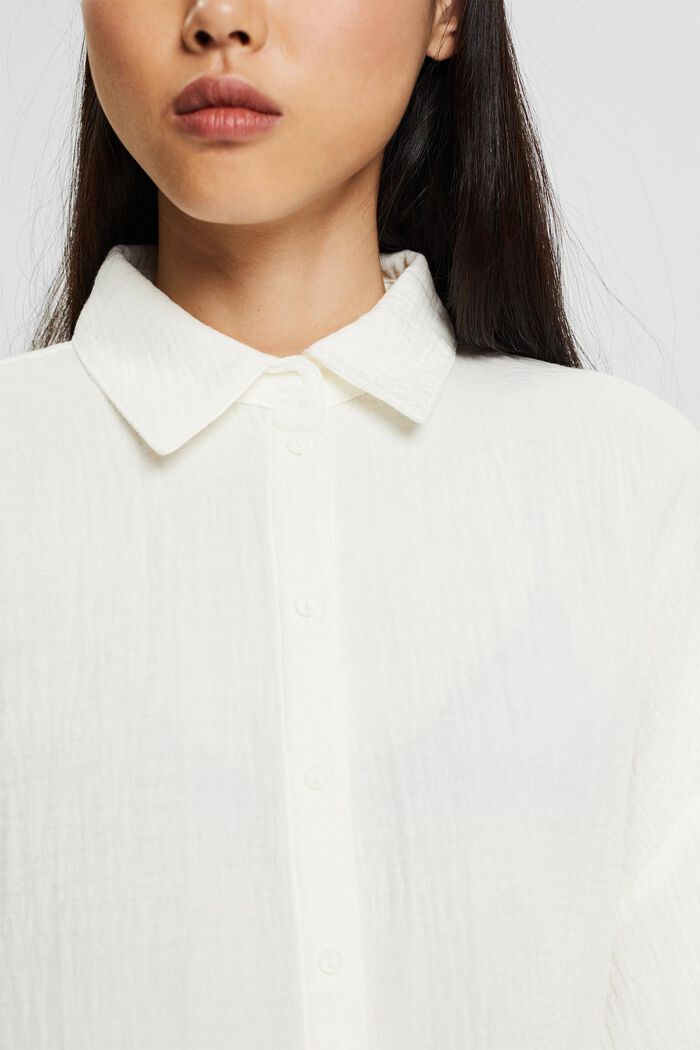 Oversizowa bluzka z marszczeniami, OFF WHITE, detail image number 2