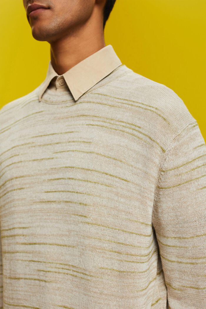 Sweter z kolorowej przędzy, mieszanka z lnem, SAND, detail image number 2