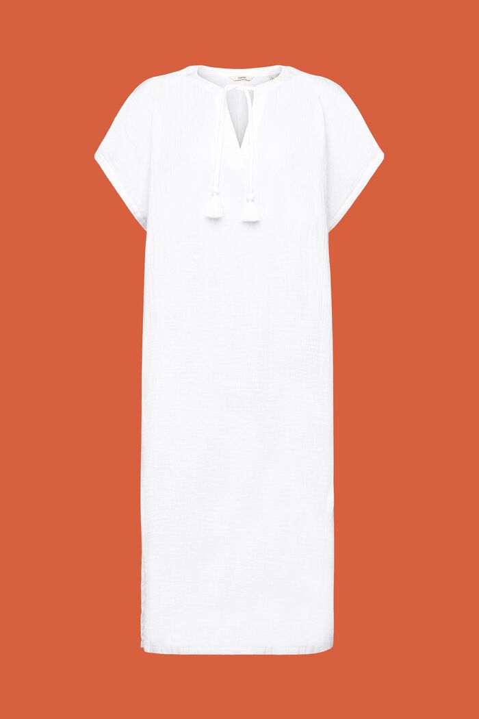 Plażowa sukienka w stylu tuniki, 100% bawełna, WHITE, detail image number 5