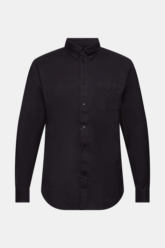 Koszula z diagonalu, fason regular fit, BLACK, detail image number 6